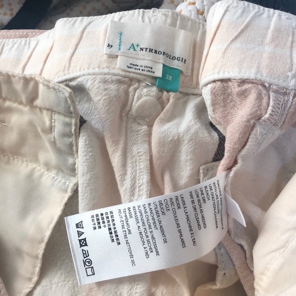 ANTHROPOLOGIE Shorebound Striped Linen Wide-Leg Cropped Pants - Picture 9 of 9